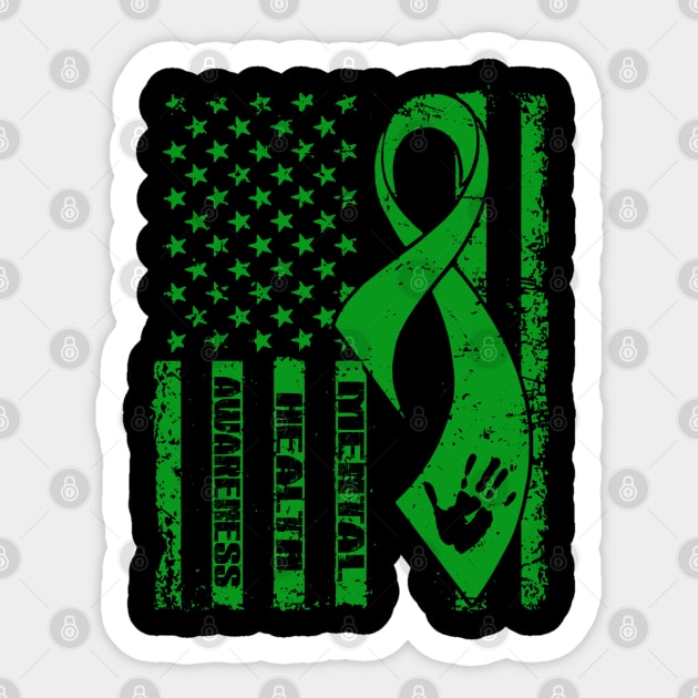 Mental Health Awareness Flag Ribbon Sticker by KHANH HUYEN